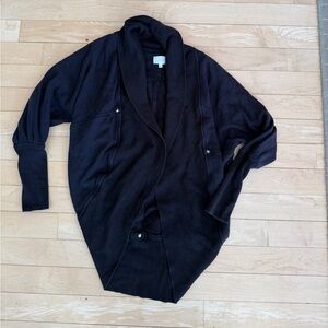 Wilfred Black Cotton Blend Open Front Cardigan- medium